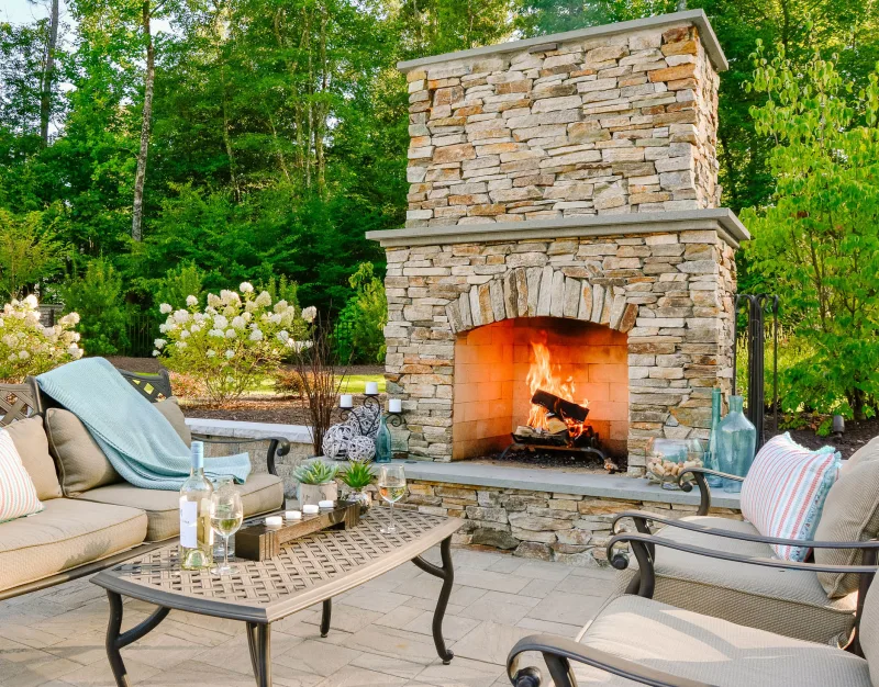 Outdoor fireplace design