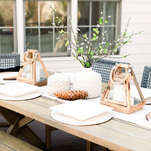 gorgeous outdoor table setting in the spring