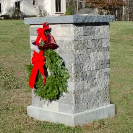 Wreath on a Patio Pillar