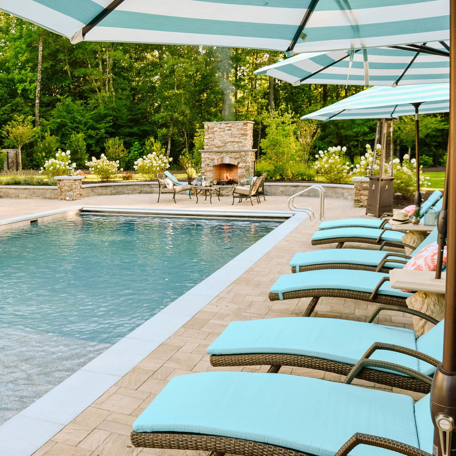 layout by the pool in the Richmond Virginia back yard