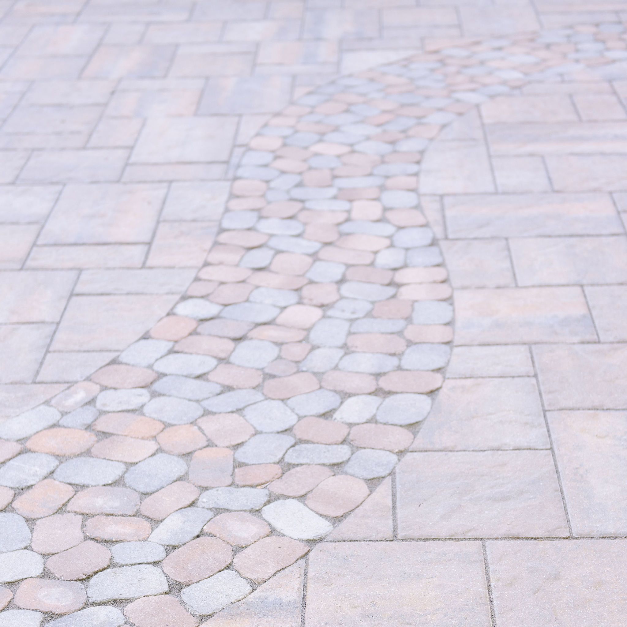 Creative mix of concrete pavers